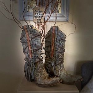 Corral Braided / Fringe Cowboy Boots